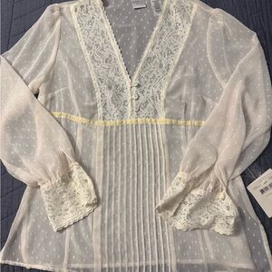 Emma James Cream Sheer Lace Blouse